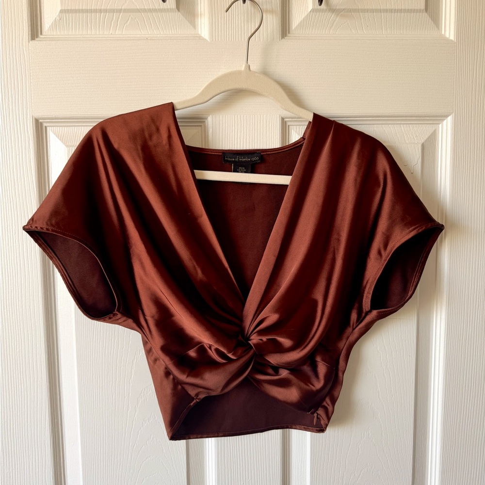 House of Harlow 1960 Brown Twist Blouse